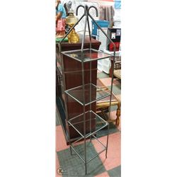 METAL DISPLAY STAND WITH 4 GLASS SHELVES