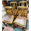 Image 1 : 4 VINTAGE CARVED OAK DINING ROOM CHAIRS
