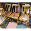 Image 4 : 4 VINTAGE CARVED OAK DINING ROOM CHAIRS