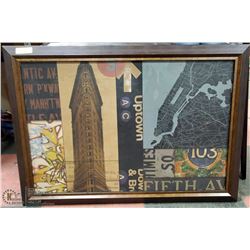 LARGE WOOD FRAMED BUILDING & ABSTRACT