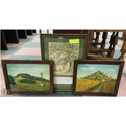 2 VINTAGE ORIGINAL OIL PAINTINGS SIGNED G.W AND