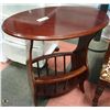 Image 2 : OVAL TABLE WITH MAGAZINE RACK, 23 X 15 X 22
