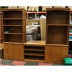 5PC OAK ENTERTAINMENT STAND, 84 X 74 X 18