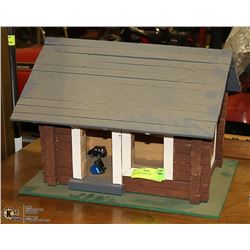 LOG CABIN BIRDHOUSE, 17 X 13