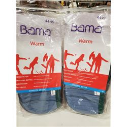 2 PAIR OF BAMA WARM BOOT SOCKS SIZE 10 - 11