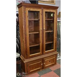 CUSTOM MADE 2PC CHINA CABINET, 47 X 82 X 18
