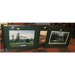 SET OF THREE FRAMED & MATTED SCENIC PICTURES,