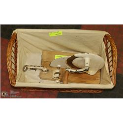 VINTAGE MEAT SLICER IN BASKET