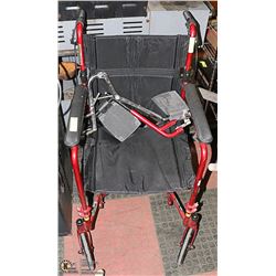 RED & BLACK WHEEL CHAIR / WALKER