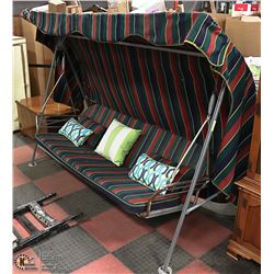 PORCH SWING WITH CUSHIONS, APPROX 92" WIDE
