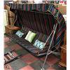 Image 1 : PORCH SWING WITH CUSHIONS, APPROX 92" WIDE