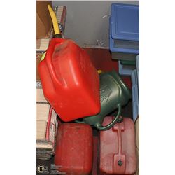 SET OF 5 MISC JERRY GAS CANS