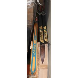 VINTAGE SET OF WOODEN SKIS MADE IN NORWAY