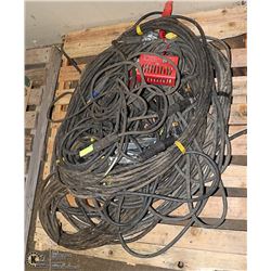 PALLET OF WELDING CABLES, WHIPS AND HEAVY DUTY