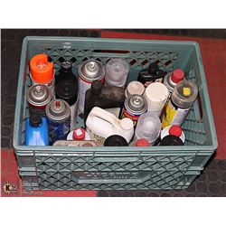 LARGE GREEN PLASTIC CRATE FULL OF MISC