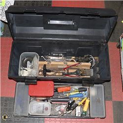LARGE HEAVY DUTY BLACK PLASTIC TOOL BOX