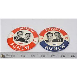 SET OF 2 NIXON PLUS AGNEW 1968/1972 COLLECTOR