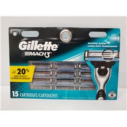 15 PACK OF GILLETTE MACH 3 SHAVING CARTRIDGES