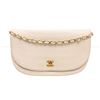 Image 1 : Chanel Vintage White Lambskin Leather Crescent Flap Shoulder Bag