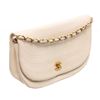 Image 3 : Chanel Vintage White Lambskin Leather Crescent Flap Shoulder Bag