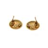 Image 3 : Chanel Vintage Gold CC Rope Logo Round Clip On Earrings