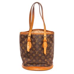 Louis Vuitton Monogram Canvas Leather Petit Bucket PM Bag