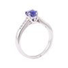 Image 4 : 1.42 ctw Blue Sapphire and Diamond Ring - 18KT White Gold