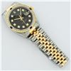 Image 5 : Rolex Mens 2 Tone 14K Black Diamond 36MM Datejust Wriswatch