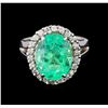 Image 2 : 7.20 ctw Emerald and Diamond Ring - 14KT White Gold