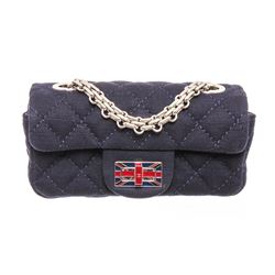 Chanel Navy Blue Fabric Mini Union Jack Flap Bag