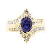Image 2 : 2.15 ctw Blue Sapphire And Diamond Ring - 14KT Yellow Gold