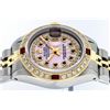 Image 4 : Rolex Ladies 2 Tone Yellow Gold Pink MOP Diamond & String Ruby Datejust Wristwat