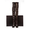 Image 1 : Chanel Black Leather Thigh-High Pearl Heel Boots Heels 38.5
