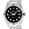 Image 2 : Rolex Mens Stainless Steel Slate Black Diamond & Emerald Datejust Wristwatch
