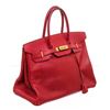 Image 1 : Hermes Red Ardennes Leather Birkin 35cm Bag GHW