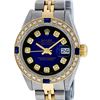 Image 1 : Rolex Ladies 2 Tone Yellow Gold Blue Vignette Diamond & Sapphire Datejust Wristw