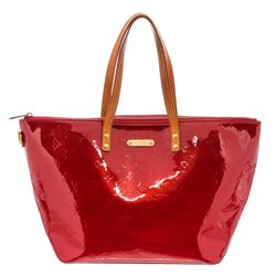 Louis Vuitton Red Vernis Monogram Leather Bellevue GM Bag