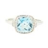 Image 2 : 2.20 ctw Blue Topaz and Diamond Ring - 14KT White Gold
