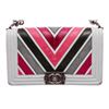 Image 3 : Chanel Grey Multicolor Lizard Medium Chevron Boy Bag