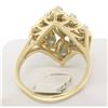 Image 5 : 14k Solid Gold Marquise Shaped Diamond Dinner Ring w/ Floating Diamond Settings