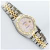 Image 3 : Rolex Ladies 2 Tone Yellow Gold Pink Mother Of Pearl Pyramid Diamond Datejust Wr