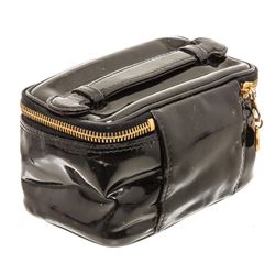 Chanel Black Patent Leather CC Vanity Bag