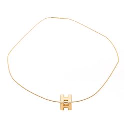 Hermes Gold White Enamel Cage d'H Pendant Necklace