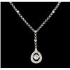 Image 2 : 1.08 ctw Diamond Necklace - 18KT White Gold