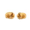 Image 2 : Chanel Vintage Gold Textured CC Logo Round Clip On Earrings