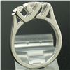 Image 6 : 14K White Gold 0.40 ctw High Bar Set Round Brilliant Cut Diamond Band Ring Sz 6.