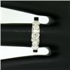 Image 8 : 14K White Gold 0.40 ctw High Bar Set Round Brilliant Cut Diamond Band Ring Sz 6.