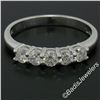Image 4 : New 14kt White Gold 0.65 ctw 5 Stone Round Diamond Wedding Band Ring