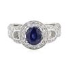 Image 2 : 3.52 ctw Sapphire and Diamond Ring - 18KT White Gold