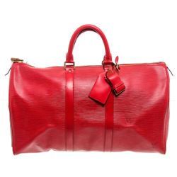 Louis Vuitton Red Epi Keepall 45 cm Duffle Bag
